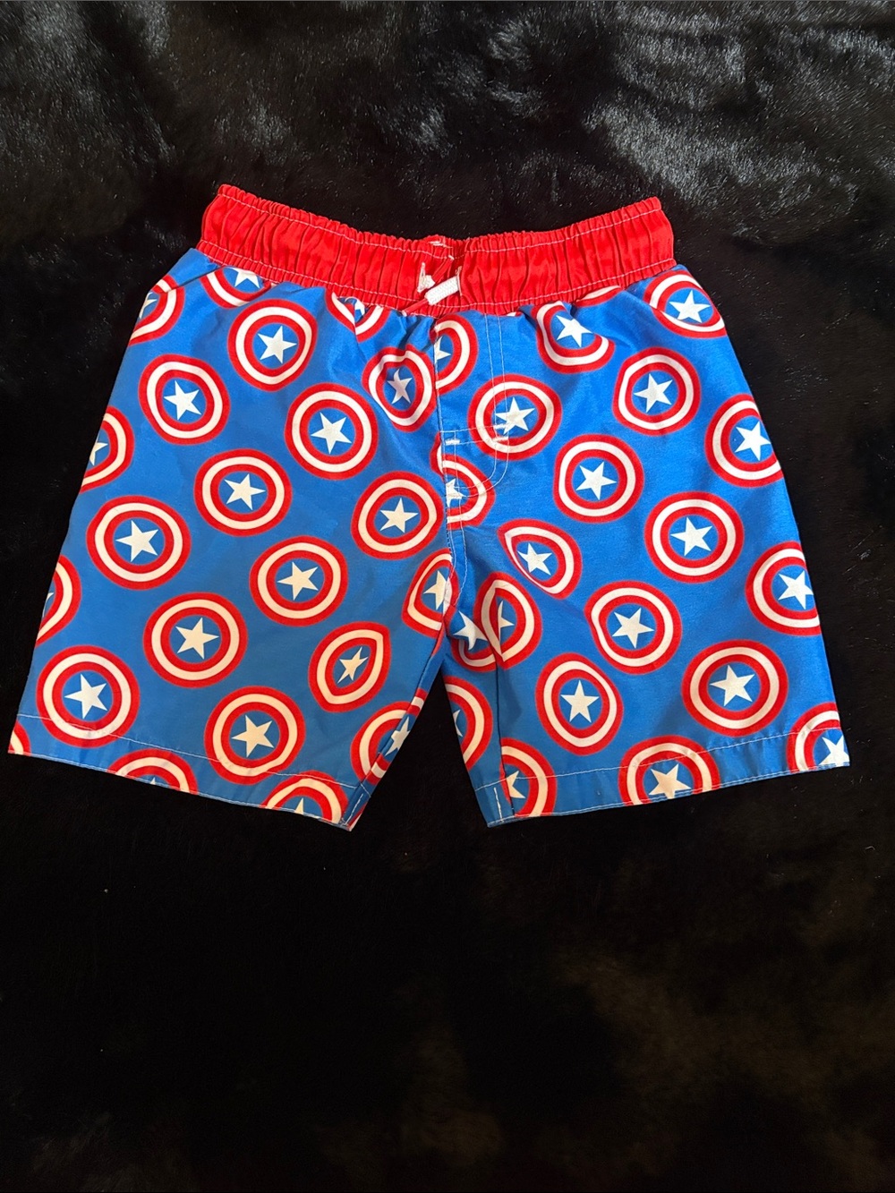 Marvel Red & Blue Captain Shield Swim Shorts